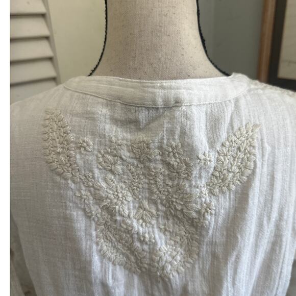 RACHEL ZOE Womens Tunic *Large Gauzy Embroidered Keyhole Neckline Bohemian - Picture 5 of 10